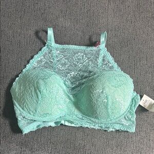 Green Lace Underwire Bra